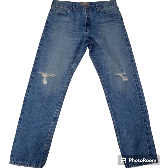 Point Sur Women’s Distressed Straight Leg High Rise Blue Casual Denim Sz 31 - Picture 2 of 10